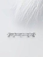 Load image into Gallery viewer, Baguette Cut Moissanite Distance Diamond Wedding Band in Yellow Gold Mapple Gems