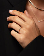 Load image into Gallery viewer, Baguette Cut Moissanite Distance Diamond Wedding Band in Yellow Gold Mapple Gems