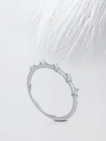 Load image into Gallery viewer, Baguette Cut Moissanite Distance Diamond Wedding Band in Yellow Gold Mapple Gems