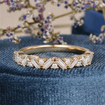Load image into Gallery viewer, Baguette & Round Brilliant Cut Half Eternity Wedding Band Mapple Gems