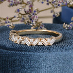Load image into Gallery viewer, Baguette & Round Brilliant Cut Half Eternity Wedding Band Mapple Gems
