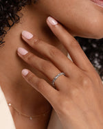 Load image into Gallery viewer, Baguette & Round Cut Moissanite Cluster Diamond Wedding Band Mapple Gems