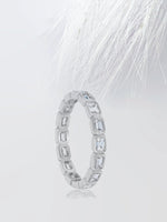 Load image into Gallery viewer, Bezel Set Emerald Cut Moissanite Eternity Diamond Wedding Band Mapple Gems