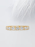 Load image into Gallery viewer, Bezel Set Emerald Cut Moissanite Eternity Diamond Wedding Band Mapple Gems