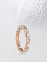Load image into Gallery viewer, Bezel Set Emerald Cut Moissanite Eternity Diamond Wedding Band Mapple Gems