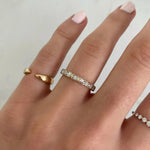 Load image into Gallery viewer, Bezel Set Emerald Cut Moissanite Eternity Diamond Wedding Band Mapple Gems