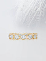 Load image into Gallery viewer, Bezel Set Oval Cut Moissanite Eternity Diamond Wedding Band Mapple Gems
