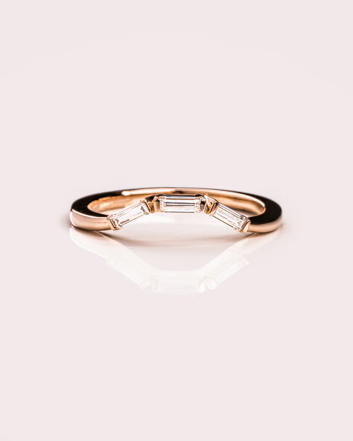 0.10 TCW Buggatte Cut Lab Grown Diamond Wedding Band Gift For Her Mapple Gems