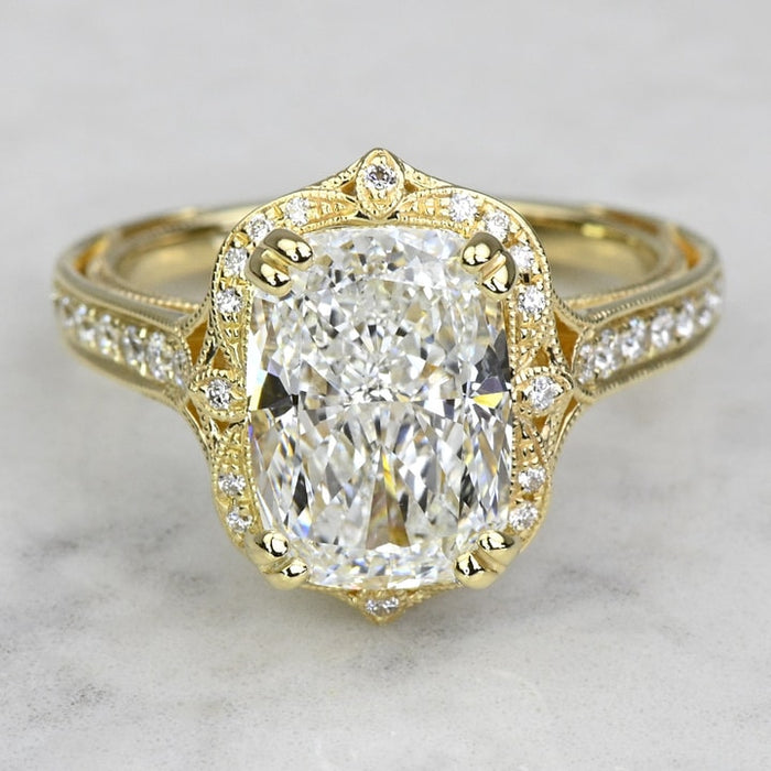 2.50 CT Cushion Cut Lab Grown Diamond Engagement Ring Mapple Gems