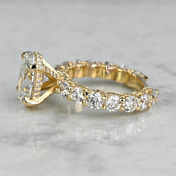 1.50 CT Oval Cut Lab Grown Diamond Hidden Halo Engagement Ring Mapple Gems