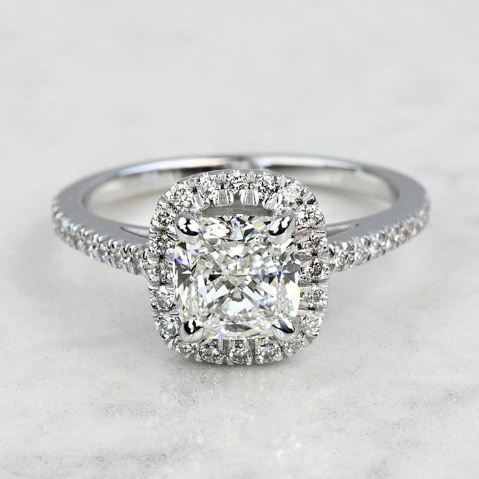 1.50 CT Cushion Cut Lab Grown Diamond Engagement Ring Mapple Gems