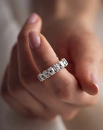 Load image into Gallery viewer, 1.00 TCW Cushion Cut Lab Grown Diamond Wedding Band Gift For Her Mapple Gems