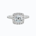 Load image into Gallery viewer, Cushion Cut Moissanite Double Halo Engagement Ring