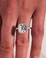 Load image into Gallery viewer, Vintage Cushion Cut Moissanite Halo Engagement Ring Anniversary Ring Mapple Gems