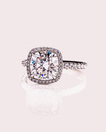 Load image into Gallery viewer, Vintage Cushion Cut Moissanite Halo Engagement Ring Anniversary Ring Mapple Gems