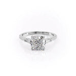 Load image into Gallery viewer, Cushion Cut Moissanite Three Stone Engagement Ring