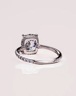Load image into Gallery viewer, Custom Cushion Hidden Halo Ring