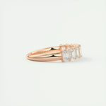 Load image into Gallery viewer, 1.80 TCW EMERALD CUT HALF ETERNITY MOISSANITE BRIDAL WEDDING BAND Mapple Gems