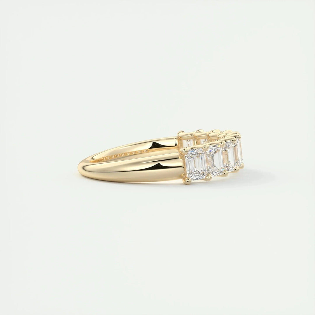 1.80 TCW EMERALD CUT HALF ETERNITY MOISSANITE BRIDAL WEDDING BAND Mapple Gems