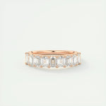 Load image into Gallery viewer, 1.80 TCW EMERALD CUT HALF ETERNITY MOISSANITE BRIDAL WEDDING BAND Mapple Gems