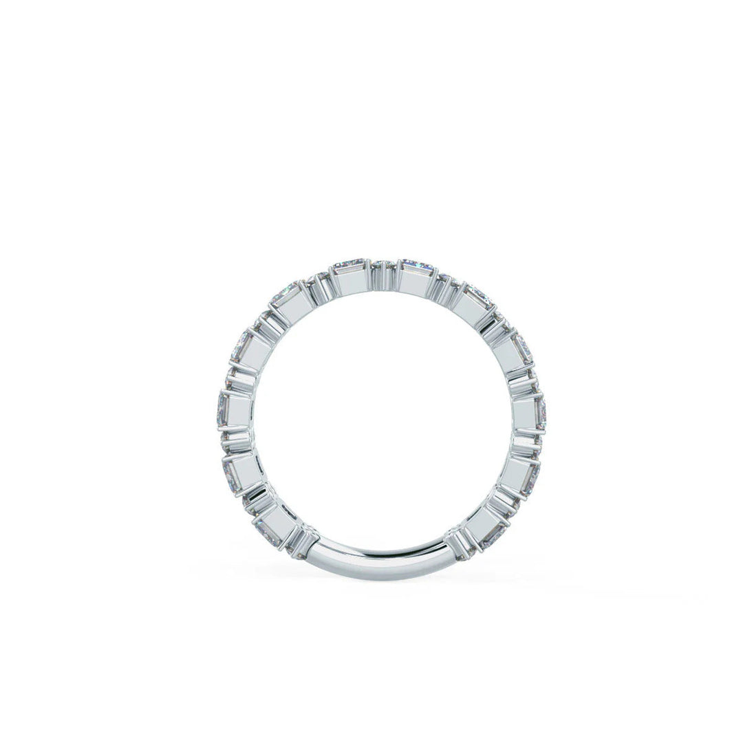 2.25TCW EMERALD CUT & ROUND MOISSANITE ETERNITY WEDDING BAND Mapple Gems