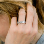Load image into Gallery viewer, 2.25TCW EMERALD CUT & ROUND MOISSANITE ETERNITY WEDDING BAND Mapple Gems
