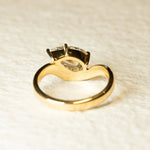 Load image into Gallery viewer, East West Pear Moissanite Solitaire Engagement Ring with Curved Stacking Wedding Band Set in 14K Gold