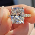 Load image into Gallery viewer, Elongated Cushion Moissanite Ring – Pave Set Engagement Ring in Solid Gold