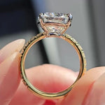 Load image into Gallery viewer, Elongated Cushion Moissanite Ring – Pave Set Engagement Ring in Solid Gold