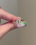 Load image into Gallery viewer, 2.00 CT Emerald Cut Moissanite Anniversary Ring