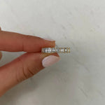Load image into Gallery viewer, Emerald Cut Moissanite Bezel Set Eternity Diamond Wedding Band Mapple Gems