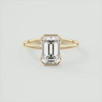 Load image into Gallery viewer, 2.00 CT Emerald Cut Moissanite Half Bezel Engagement Ring