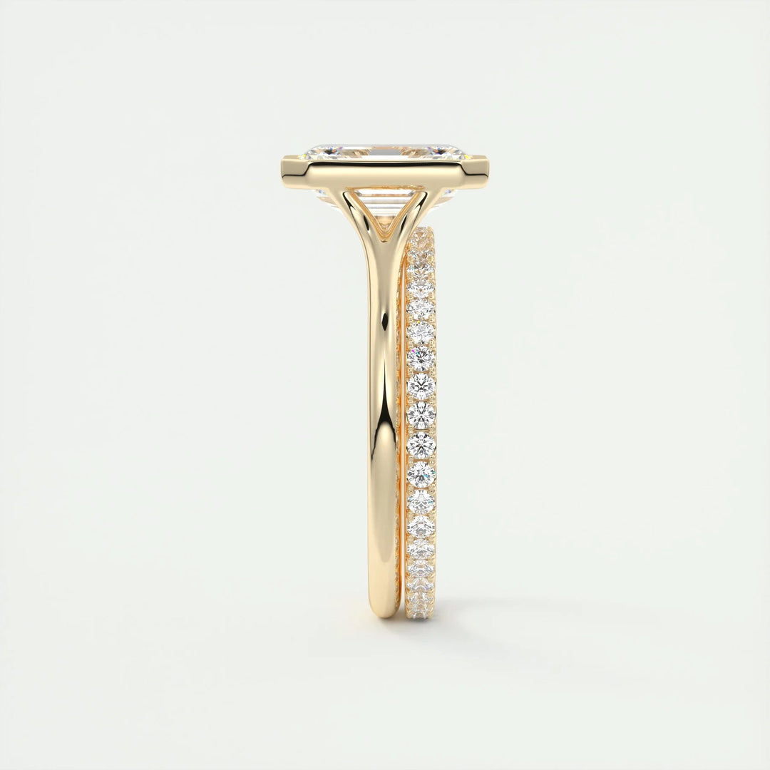 Modern Bezel Setting Moissanite Ring