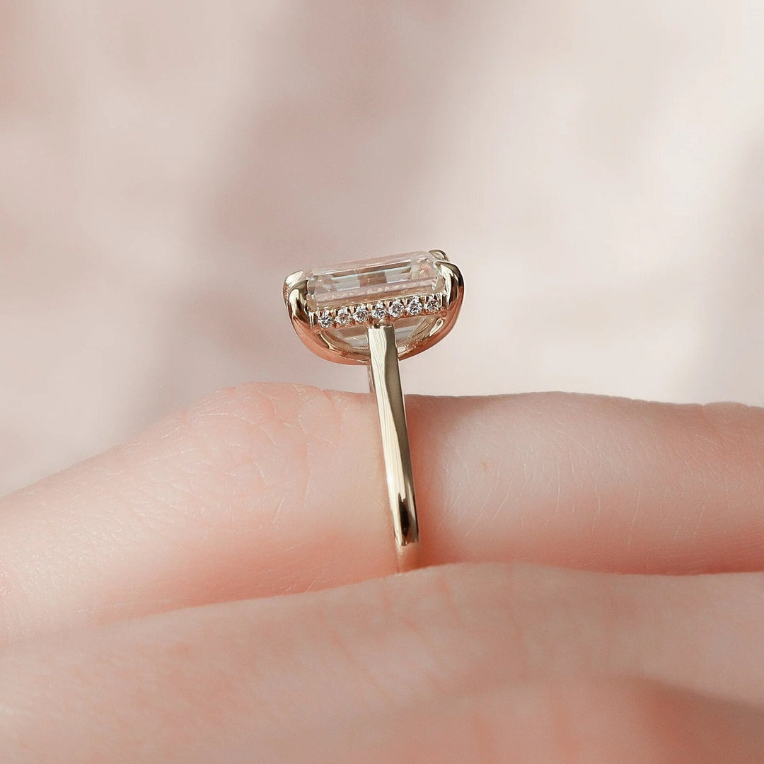 2.00 CT Emerald Cut Moissanite Engagement Ring | Classic Solitaire Bridal & Anniversary Ring Mapple Gems