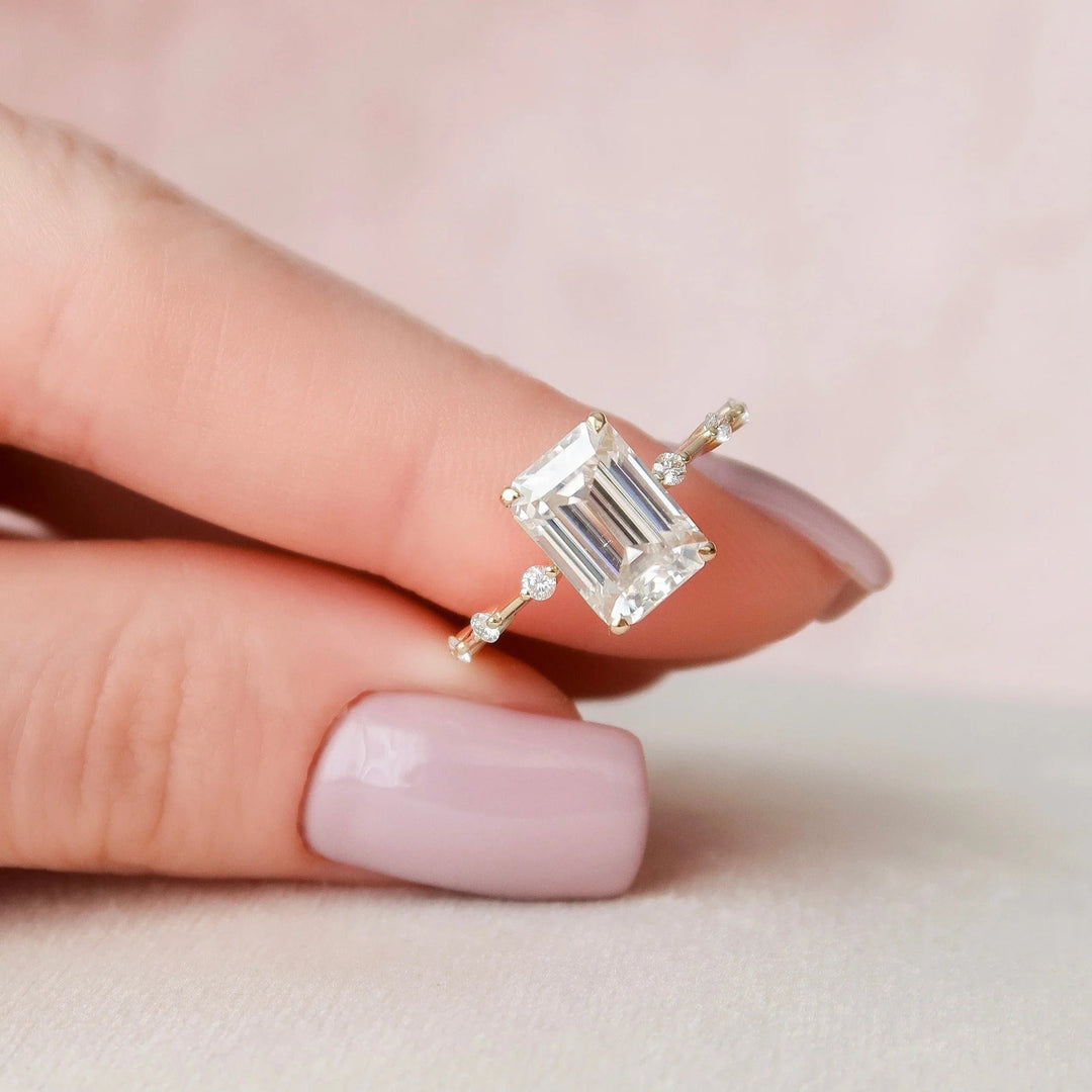 Colorless Moissanite Promise Ring