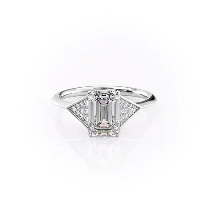 3.00 CT emerald cut moissanite classic solitaire engagement ring in gold