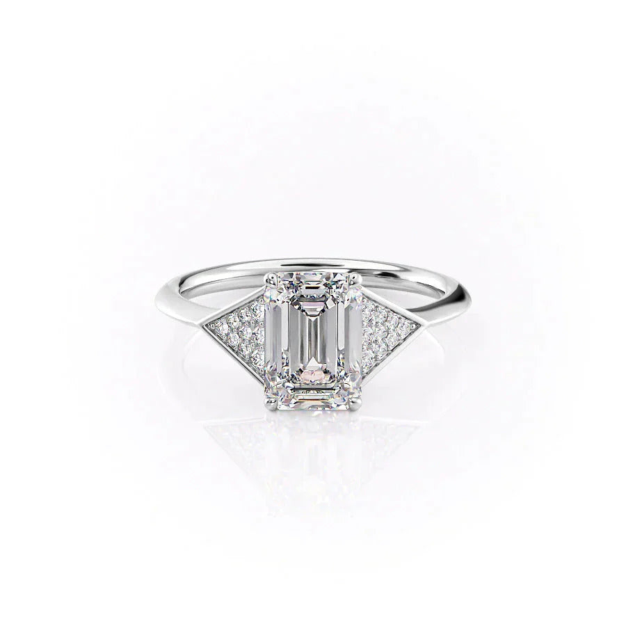 3.00 CT Emerald Cut Moissanite Engagement Ring