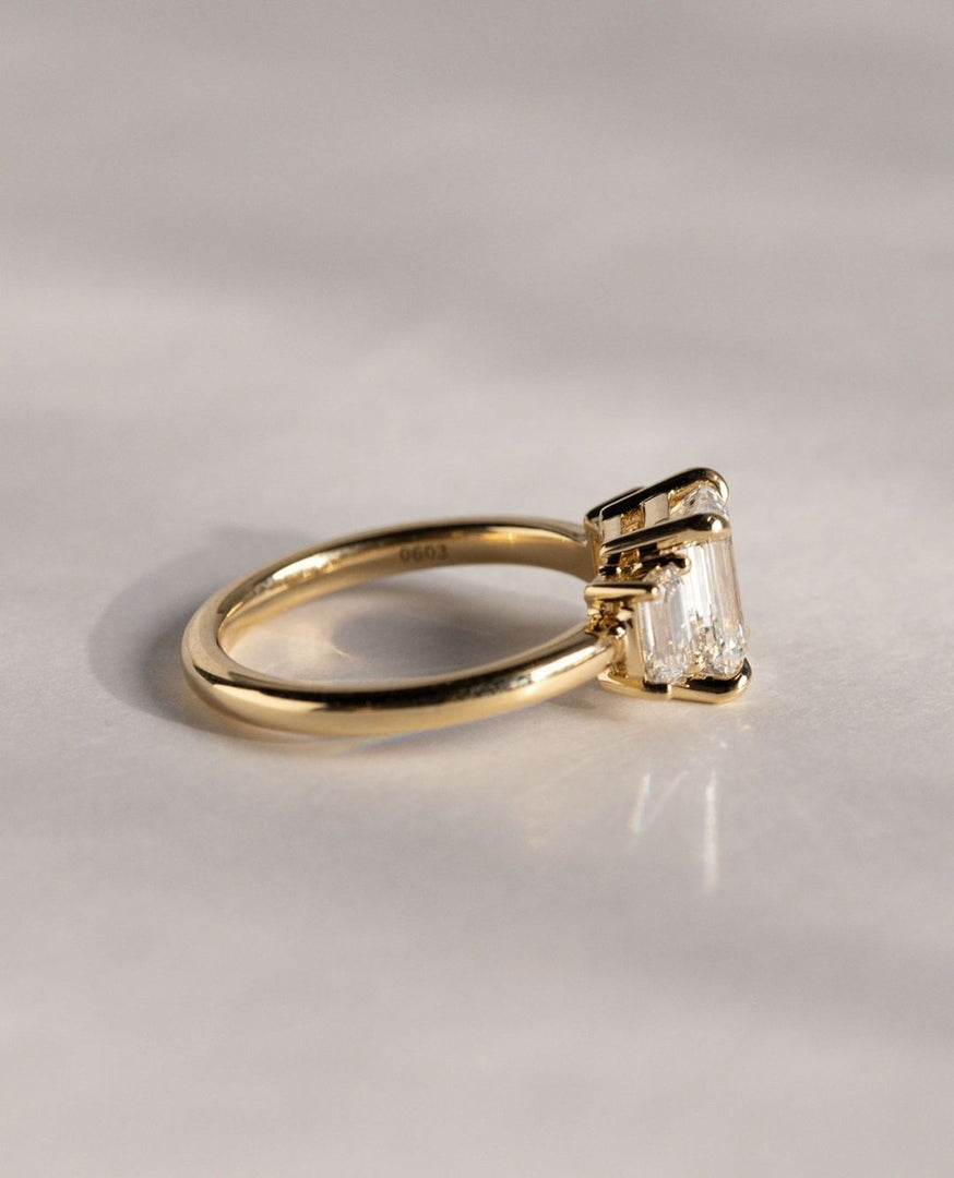 Emerald Shape Moissanite Anniversary Ring