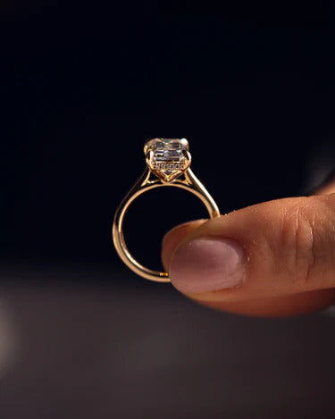 Custom Emerald Cut Engagement Ring