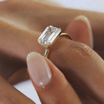 Load image into Gallery viewer, Half Bezel Setting Moissanite Ring for Her