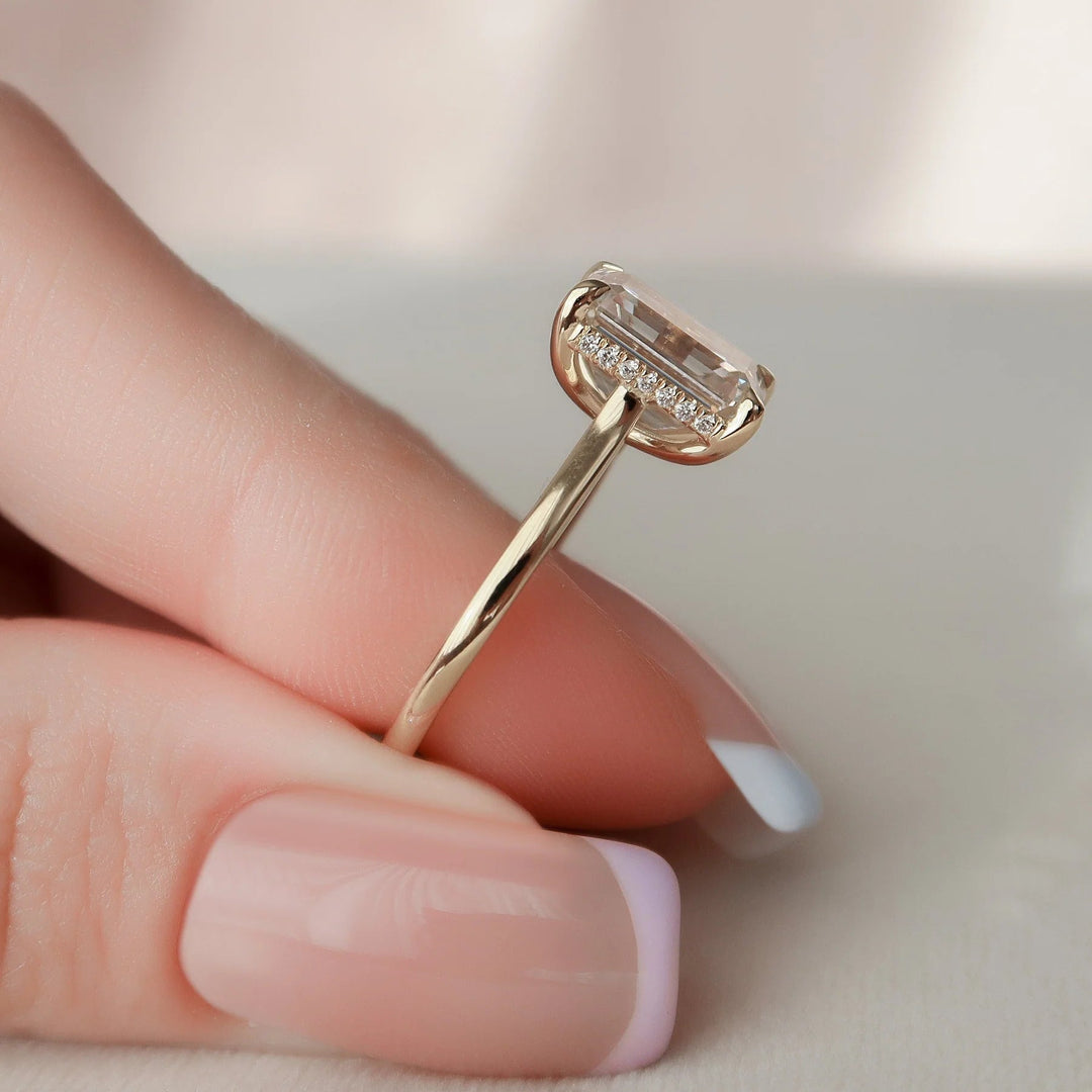 2.00 CT Emerald Cut Moissanite Engagement Ring | Classic Solitaire Bridal & Anniversary Ring Mapple Gems