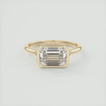 Load image into Gallery viewer, 2.50 CT Emerald Cut Moissanite East West Engagement Ring