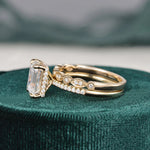 Load image into Gallery viewer, 2.50 CT Emerald Cut Solitaire Style Moissanite Bridal Ring Set Mapple Gems