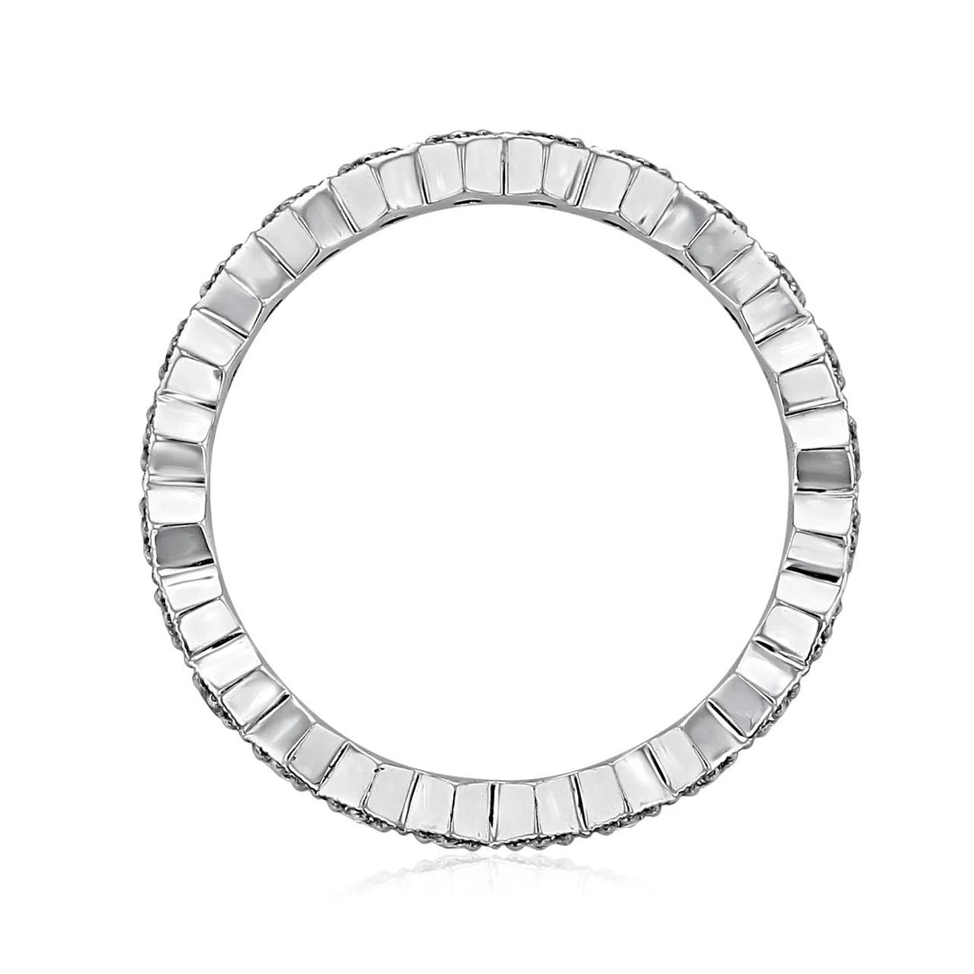 Hexagonal Style Full Eternity Pave Setting Wedding Band Mapple Gems