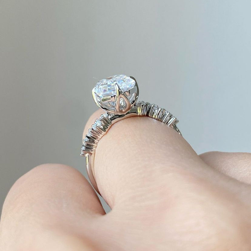 VVS Clarity Hexagon Cut Promise Ring