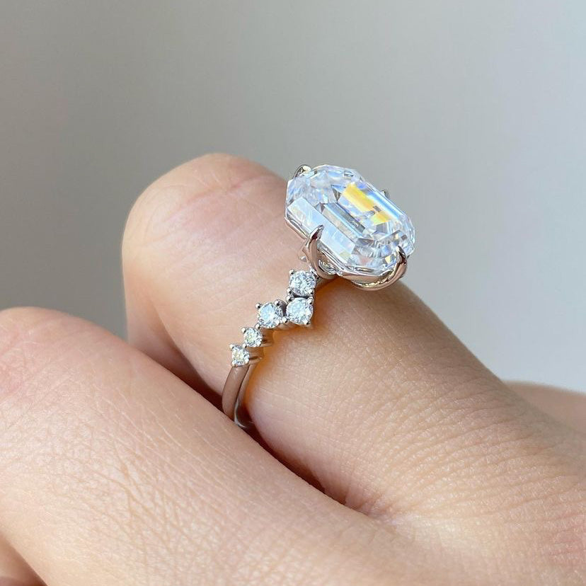Elegant Hexagon Cut Anniversary Ring