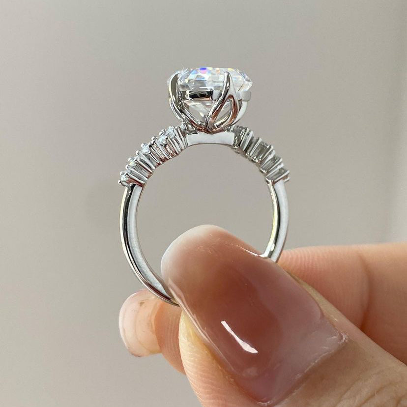 Custom Elongated Hexagon Moissanite Jewelry