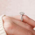 Load image into Gallery viewer, Solid Gold Elongated Moissanite Ring