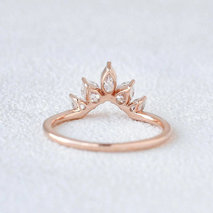 Marquise And Pear Cut Cluster Moissanite Wedding Band Mapple Gems