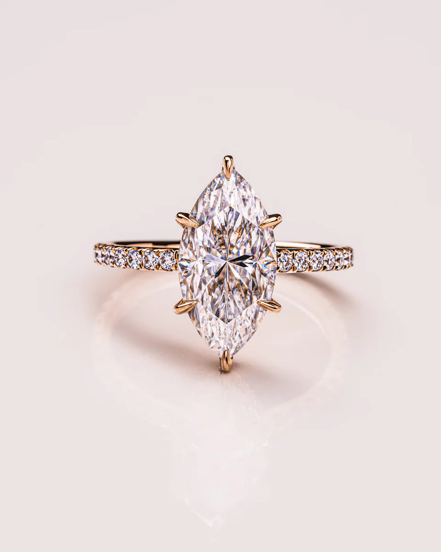 2.00 CT Marquise Cut 6 Prong Moissanite Engagement Ring Mapple Gems